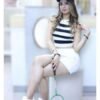COZY FIT Stripes Knitted Women Crewneck Sleeveless Horizontal Striped Crop Tank Top